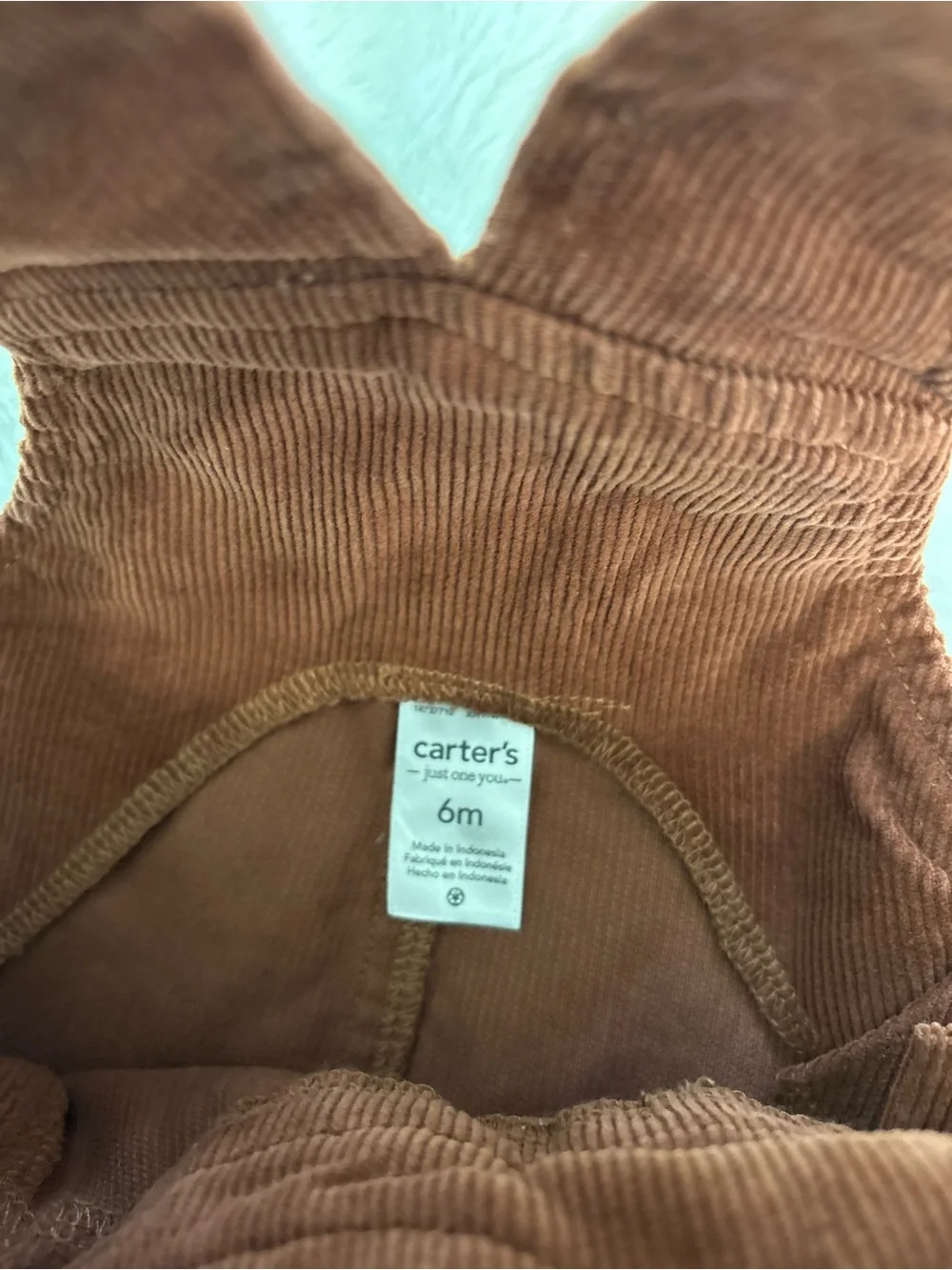 Carters Corduroy Baby Overalls with Moose Embroidery brown 6 months